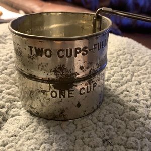 Vintage Metal Hand Held Sieve Strainer Screen Sifter 2 cup